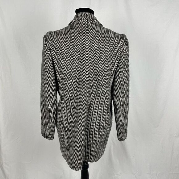 Vintage Jennifer Moore 100% Wool Herringbone Tweed Overcoat - Women’s 6P - Picture 4 of 5